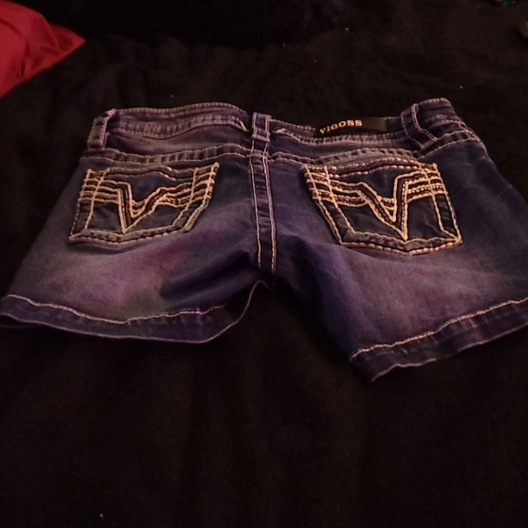 Vigoss Pants - Vigoss® Dark Wash Thick Stitch Pocket 5in Short